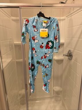 Peanuts Snoopy Blue Holiday Baby One-Piece